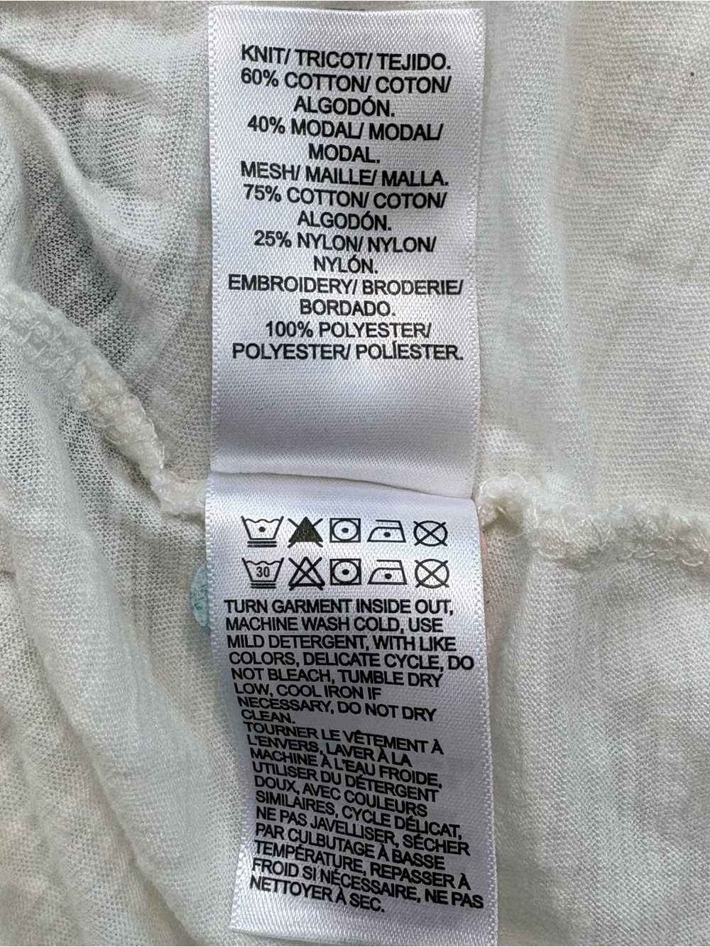 NWT Lucky Brand Embroidered Peasant Top White Flutter Sleeve Boho Small - Picture 5 of 8
